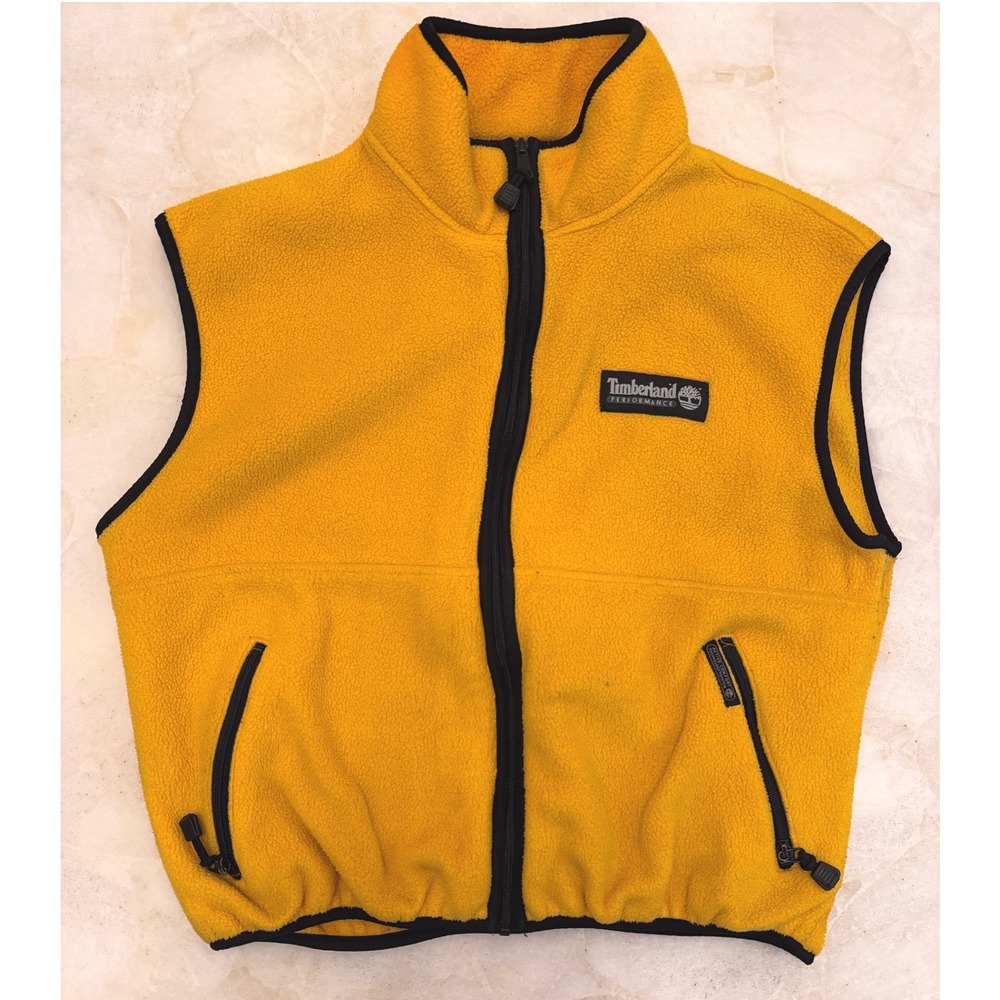 Vintage Timberland Performance Fleece Vest Made in USA Full Zip Mens L 90s Y2K